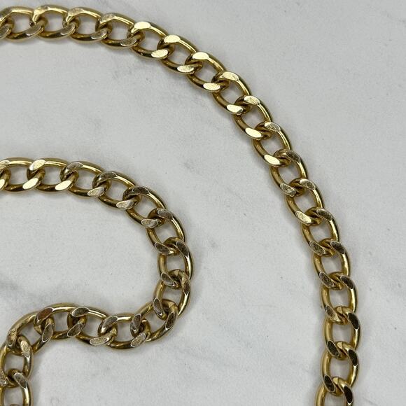 Guess Curb Chain Link Belt One Size (OS) Gold Tone G Logo Designer Y2K ✨ main image 6